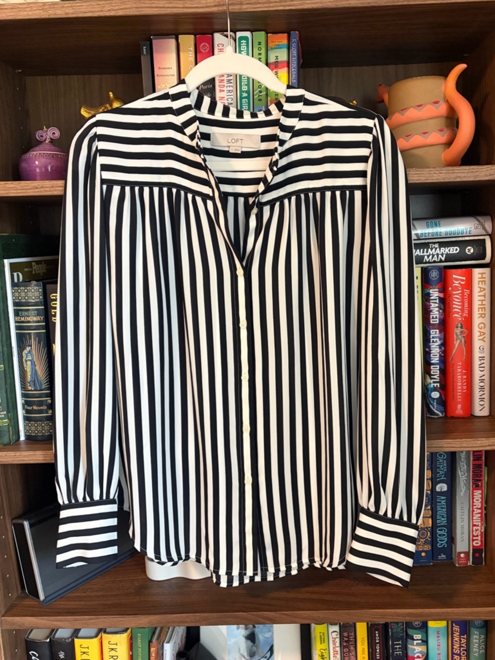 Black and White Striped Blouse